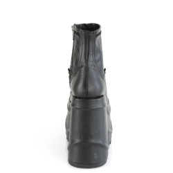 Demonia WAVE-110 Black Vegan Platform Wedge Ankle Boots
