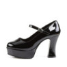 Funtasma MARYJANE-50 Black Chunky Heeled Platform Pumps