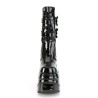 Demonia WAVE-150 Black Patent Platform Wedge Ankle Boots