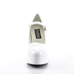 Funtasma MARYJANE-50 White Chunky Heels Platform Pumps
