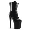 Pleaser XTREME-1020 Black Patent Ankle High Boots Women