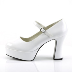 Funtasma MARYJANE-50 White Chunky Heels Platform Pumps