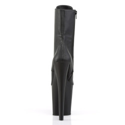 Pleaser XTREME-1020 Black Vegan Leather Ankle Boots