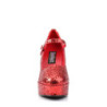 Funtasma MARYJANE-50G Red Glitter Chunky Heeled Pumps