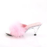 Fabulicious BELLE-301F Rose Feathers Low Heeled Mules