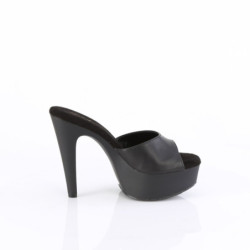Fabulicious MARTINI-501 Black Vegan High Heeled Mules