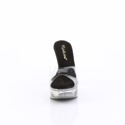 Fabulicious MARTINI-501 Transparent Black Tinted Mules