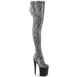 Pleaser FLAMINGO-3008SP-BT Grey Black Snake Print Sale