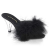 Fabulicious BELLE-301F Black Vegan Low Heeled Mules