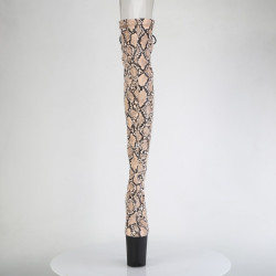 Pleaser FLAMINGO-3008SP-BT Tan Brown Snake Print Black