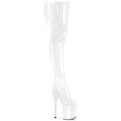 Pleaser FLAMINGO-3850 White Patent Sale Women
