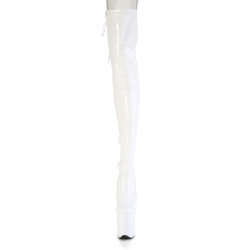 Pleaser FLAMINGO-3850 White Patent Sale Women