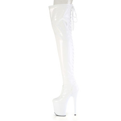 Pleaser FLAMINGO-3850 White Patent Sale Women