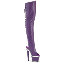 Pleaser SPECTATOR-3030 Purple Vegan Leather Transparent