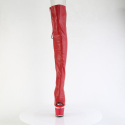 Pleaser SPECTATOR-3030 Red Vegan Leather Transparent