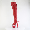 Pleaser SPECTATOR-3030 Red Vegan Leather Transparent