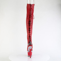 Pleaser SPECTATOR-3030 Red Vegan Leather Transparent