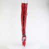 Pleaser SPECTATOR-3030 Red Vegan Leather Transparent