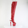 Pleaser SPECTATOR-3030 Red Vegan Leather Transparent