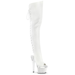 Pleaser SPECTATOR-3030 White Vegan Leather Transparent