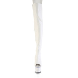 Pleaser SPECTATOR-3030 White Vegan Leather Transparent