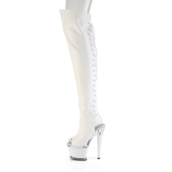 Pleaser SPECTATOR-3030 White Vegan Leather Transparent