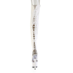 Pleaser SPECTATOR-3030 White Vegan Leather Transparent