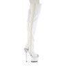 Pleaser SPECTATOR-3030 White Vegan Leather Transparent