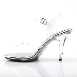 Fabulicious CARESS-408 Transparent Low Heeled Sandals