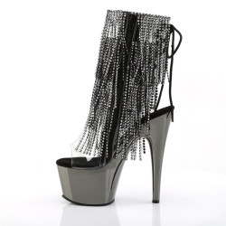 Pleaser ADORE-1017RSF Transparent Black Pewter Chrome