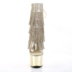 Pleaser ADORE-1017RSF Transparent Gold Chrome Boots