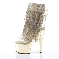 Pleaser ADORE-1017RSF Transparent Gold Chrome Boots