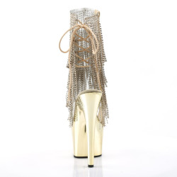 Pleaser ADORE-1017RSF Transparent Gold Chrome Boots