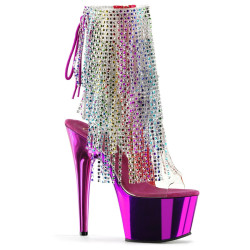 Pleaser ADORE-1017RSF Transparent Purple Chrome Boots