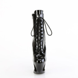 Pleaser MOON-1020DIA Black Patent Women's Ankle Boots