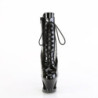 Pleaser MOON-1020DIA Black Patent Women's Ankle Boots