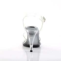 Fabulicious CARESS-408 Transparent Low Heeled Sandals
