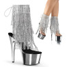 Pleaser ADORE-1017RSF Transparent Silver Chrome Boots
