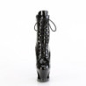 Pleaser MOON-1020SK Black Patent Pewter Ankle Boots