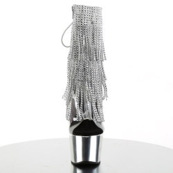 Pleaser ADORE-1017RSF Transparent Silver Chrome Boots