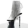 Pleaser ADORE-1017RSF Transparent Silver Chrome Boots