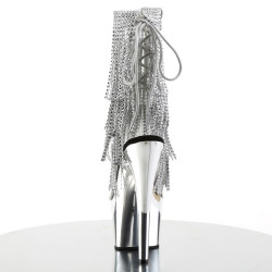 Pleaser ADORE-1017RSF Transparent Silver Chrome Boots