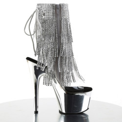 Pleaser ADORE-1017RSF Transparent Silver Chrome Boots