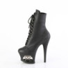 Pleaser MOON-1020SK Black Vegan Leather Pewter Sale