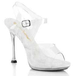 Fabulicious CUPID-408 Transparent Spike Heeled Sandals