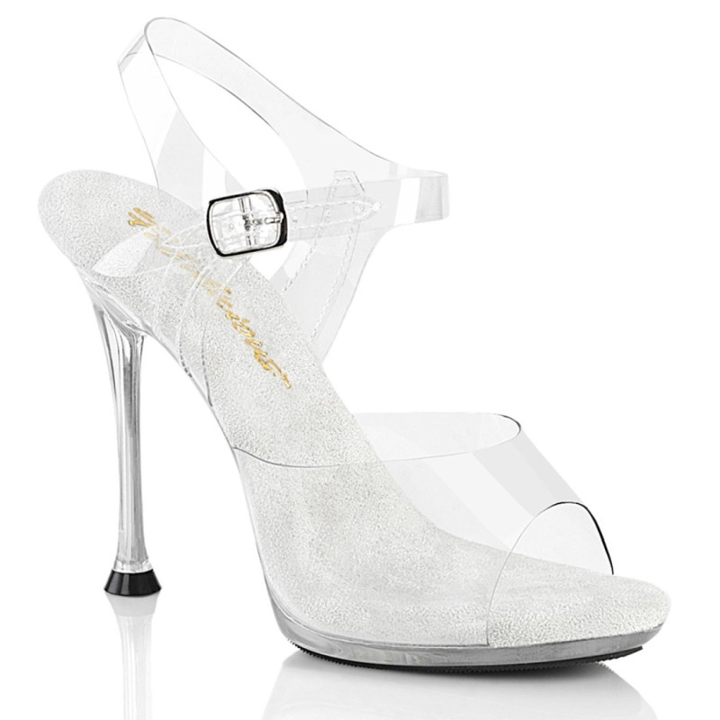 Fabulicious CUPID-408 Transparent Spike Heeled Sandals Fabulicious CUPID-408 Transparent Spike Heeled Sandals