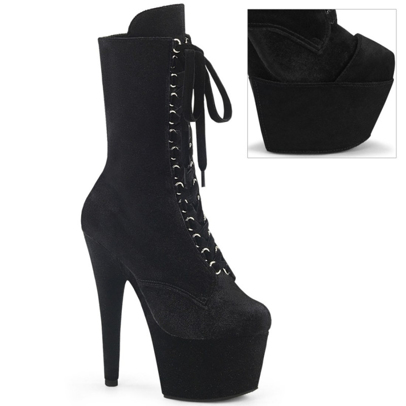 Pleaser ADORE-1045VEL Black Velvet Women Ankle Boots Pleaser ADORE-1045VEL Black Velvet Women Ankle Boots