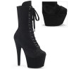 Pleaser ADORE-1045VEL Black Velvet Women Ankle Boots