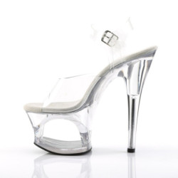 Pleaser MOON-708 Clear Platform High Heeled Women Shoes