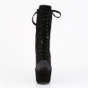 Pleaser ADORE-1045VEL Black Velvet Women Ankle Boots